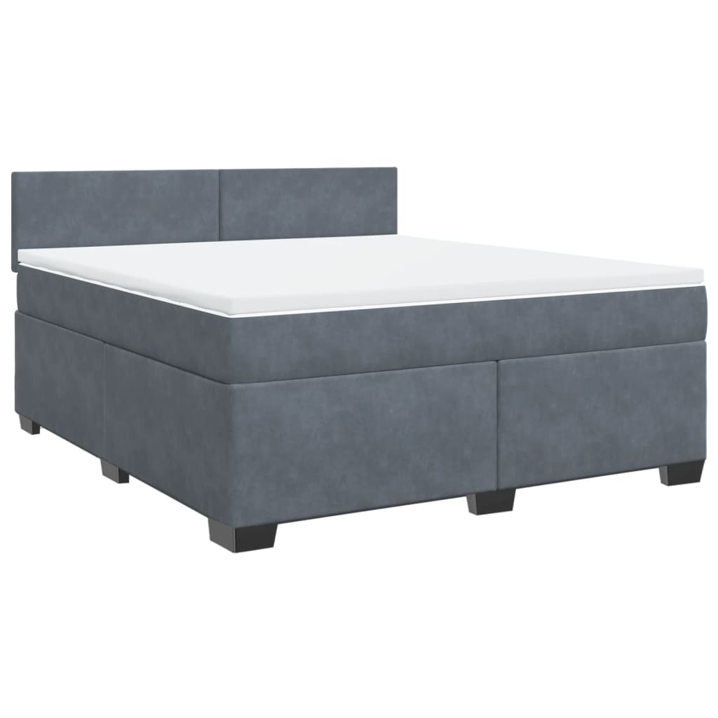 Boxspring met matras fluweel donkergrijs 180x200 cm is nu te koop bij PeponiXL, paradijselijk wonen!