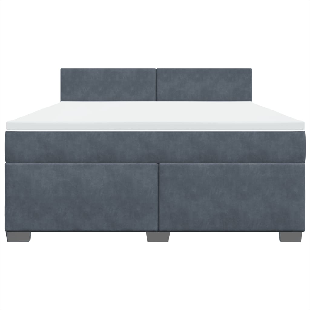 Boxspring met matras fluweel donkergrijs 180x200 cm is nu te koop bij PeponiXL, paradijselijk wonen!