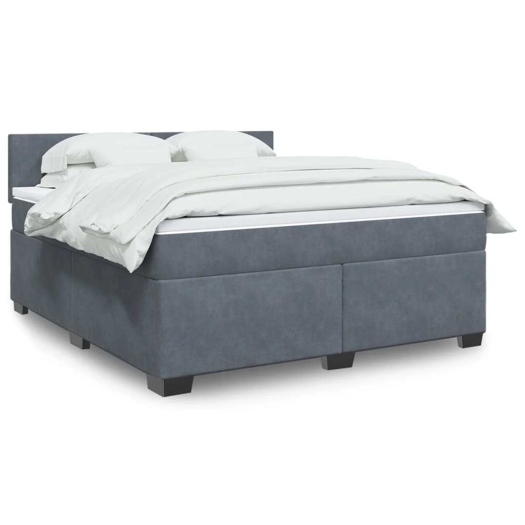 Boxspring met matras fluweel donkergrijs 180x200 cm is nu te koop bij PeponiXL, paradijselijk wonen!