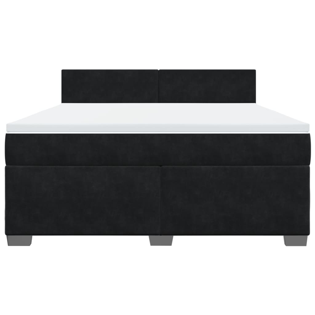 Boxspring met matras fluweel zwart 180x200 cm is nu te koop bij PeponiXL, paradijselijk wonen!