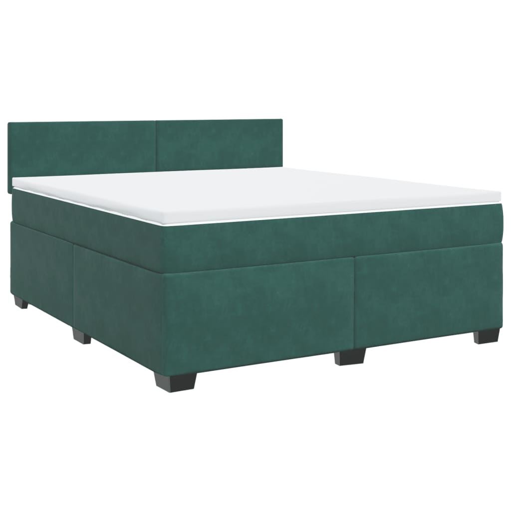 Boxspring met matras fluweel donkergroen 180x200 cm is nu te koop bij PeponiXL, paradijselijk wonen!