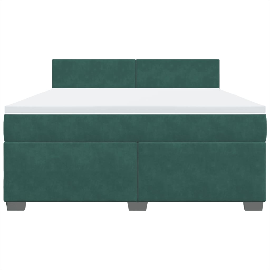 Boxspring met matras fluweel donkergroen 180x200 cm is nu te koop bij PeponiXL, paradijselijk wonen!