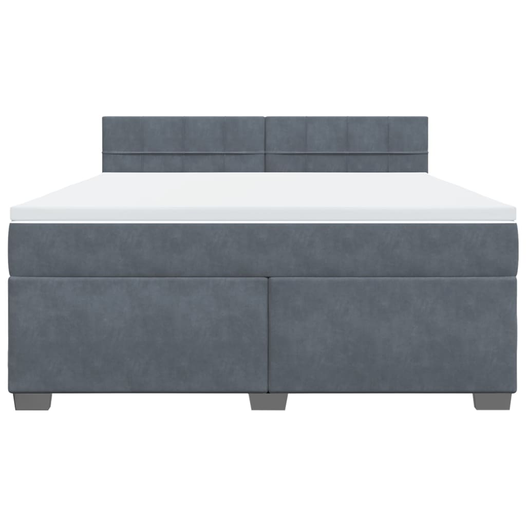 Boxspring met matras fluweel donkergrijs 180x200 cm is nu te koop bij PeponiXL, paradijselijk wonen!