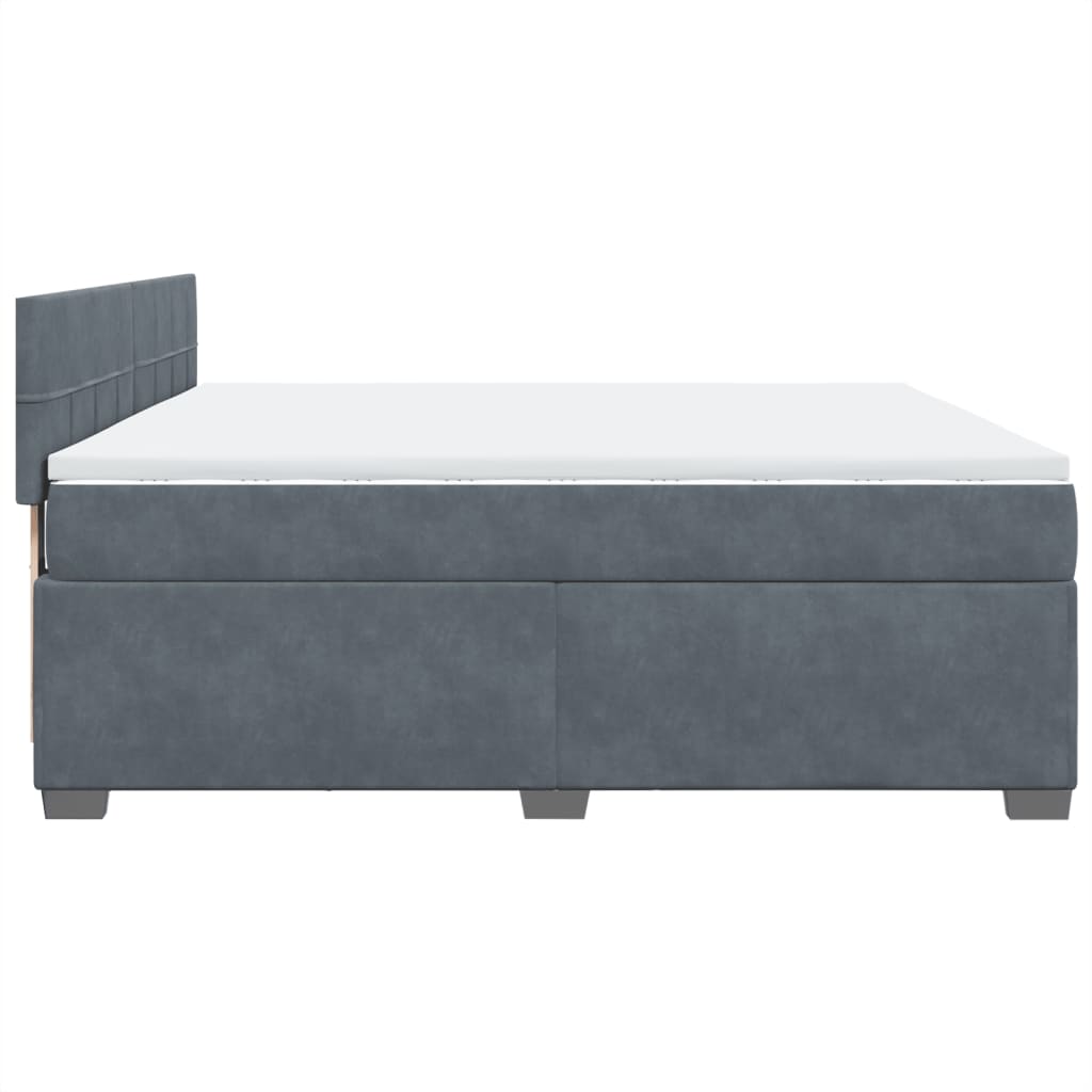 Boxspring met matras fluweel donkergrijs 180x200 cm is nu te koop bij PeponiXL, paradijselijk wonen!
