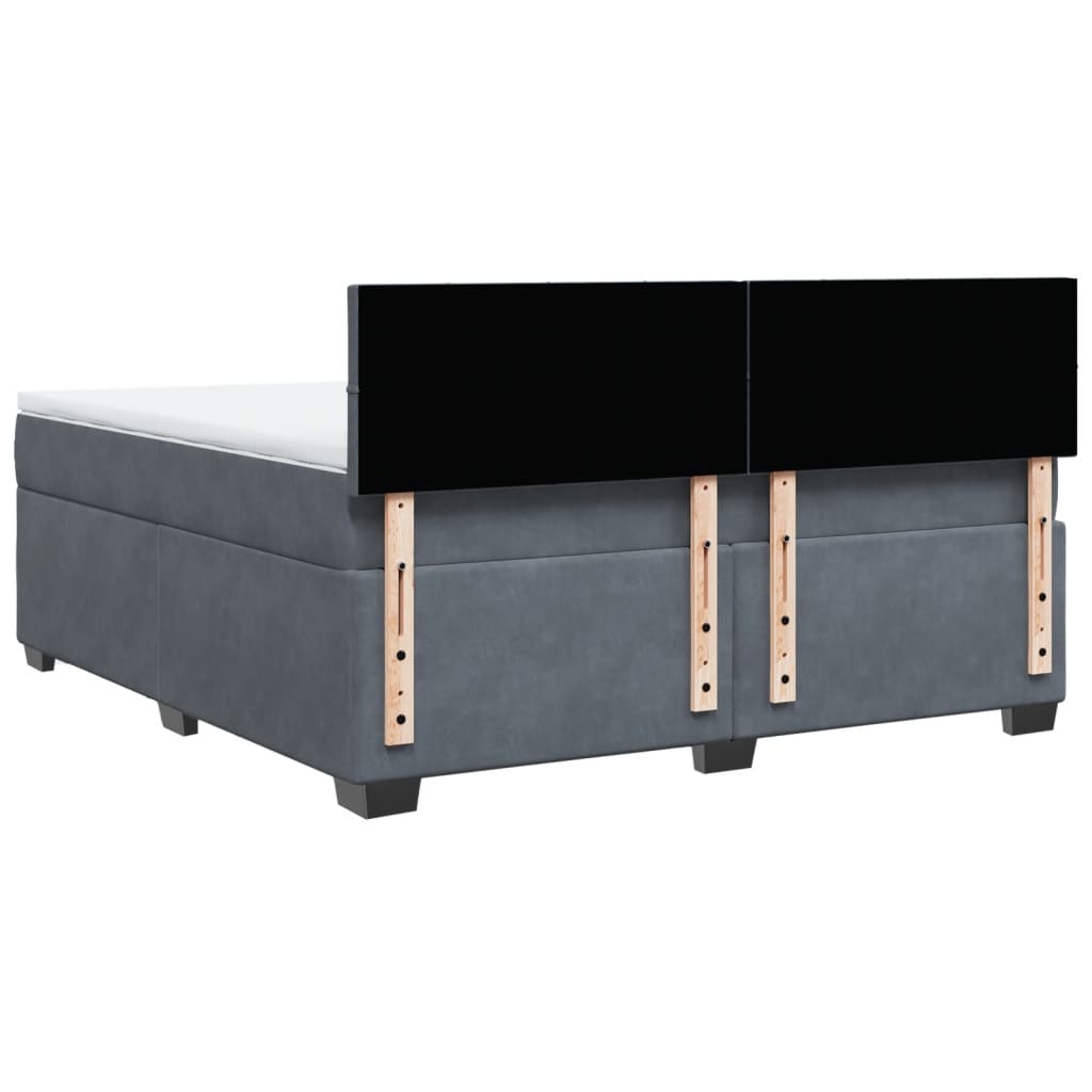 Boxspring met matras fluweel donkergrijs 180x200 cm is nu te koop bij PeponiXL, paradijselijk wonen!