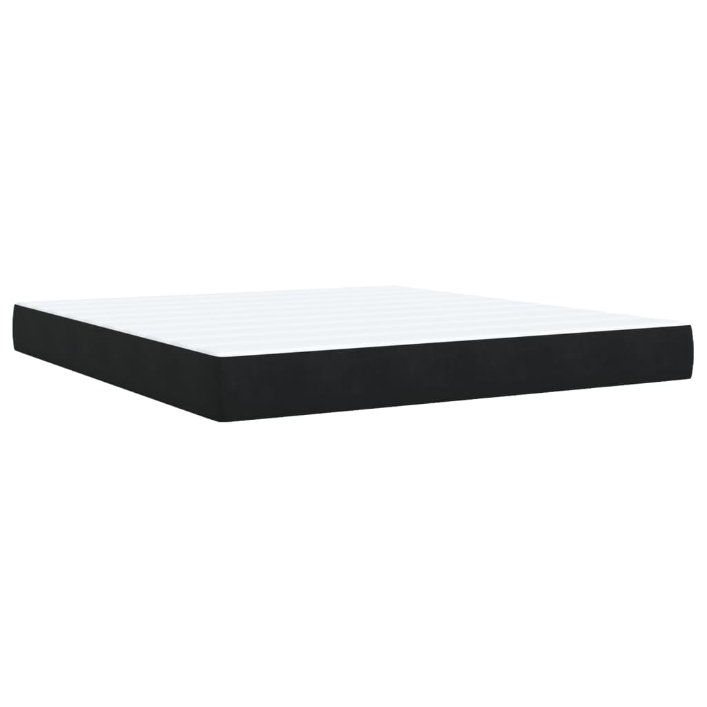 Boxspring met matras fluweel zwart 180x200 cm is nu te koop bij PeponiXL, paradijselijk wonen!