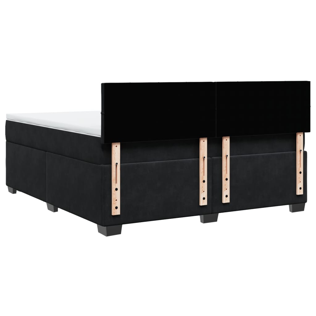 Boxspring met matras fluweel zwart 180x200 cm is nu te koop bij PeponiXL, paradijselijk wonen!