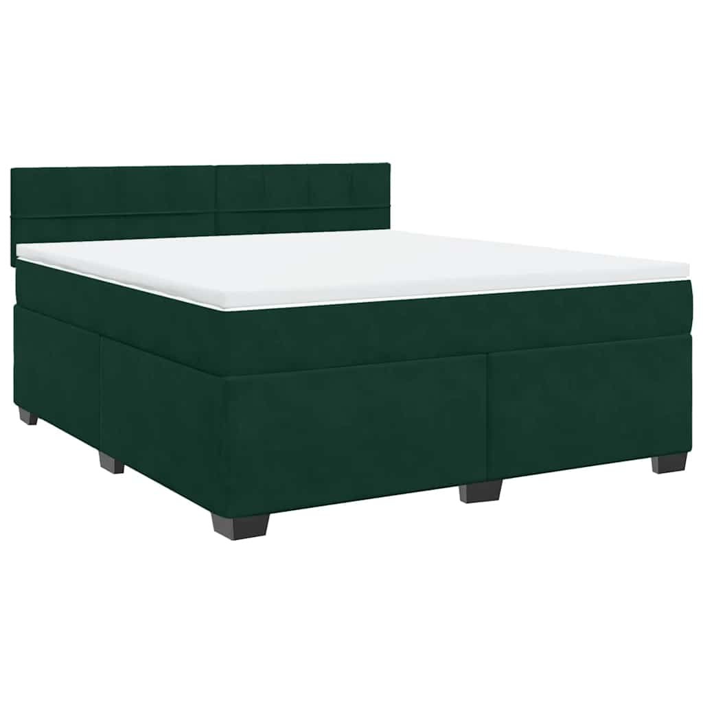 Boxspring met matras fluweel donkergroen 180x200 cm is nu te koop bij PeponiXL, paradijselijk wonen!