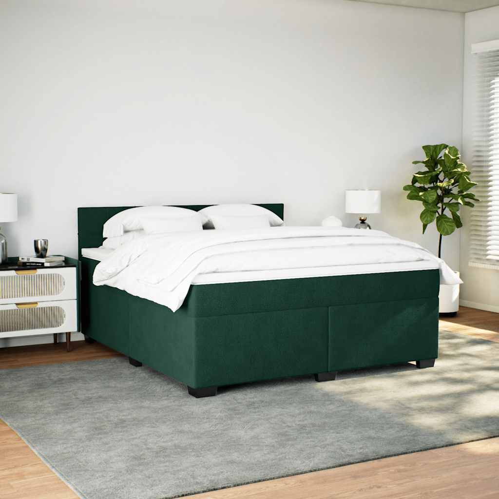 Boxspring met matras fluweel donkergroen 180x200 cm is nu te koop bij PeponiXL, paradijselijk wonen!