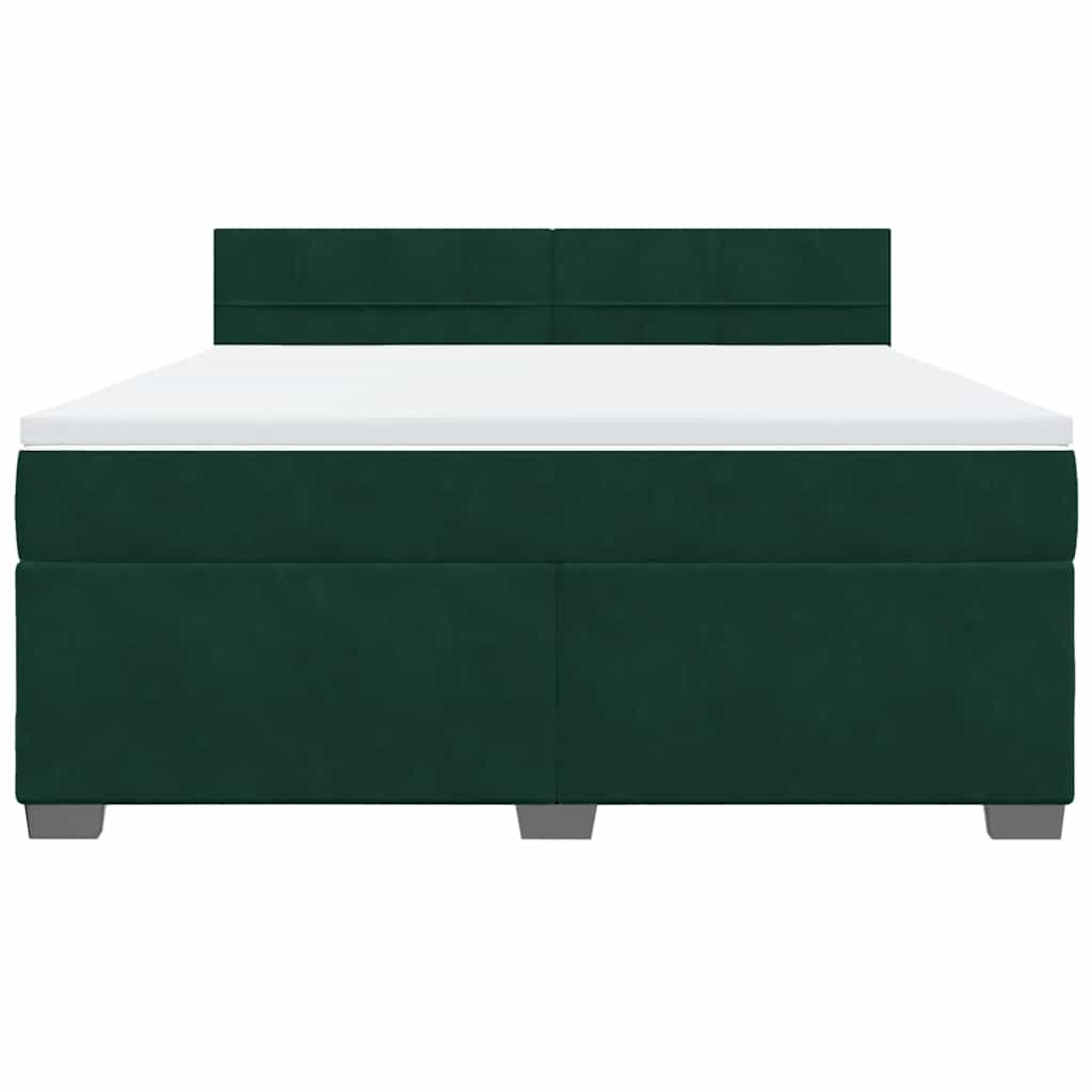 Boxspring met matras fluweel donkergroen 180x200 cm is nu te koop bij PeponiXL, paradijselijk wonen!