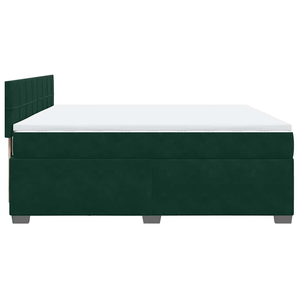 Boxspring met matras fluweel donkergroen 180x200 cm is nu te koop bij PeponiXL, paradijselijk wonen!