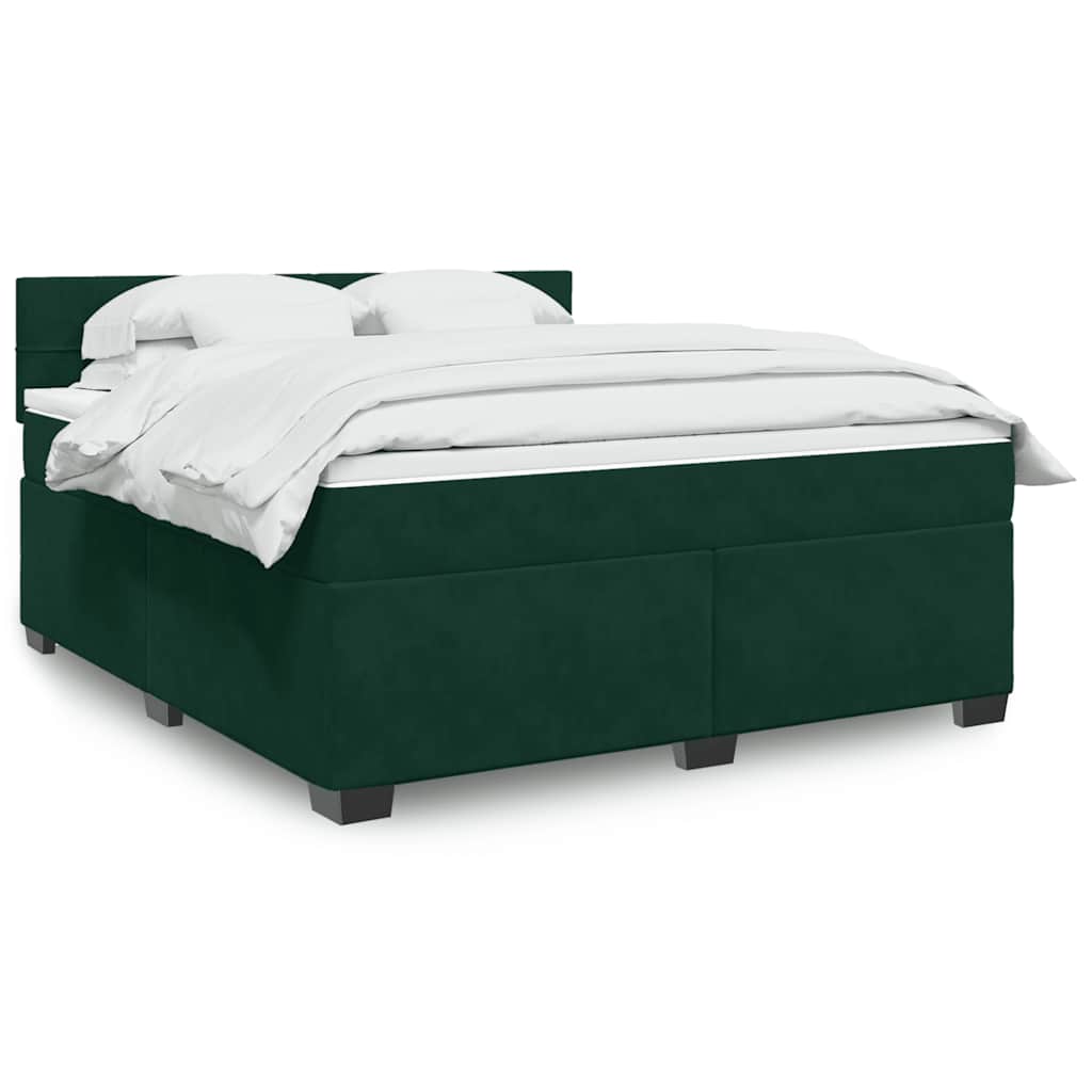 Boxspring met matras fluweel donkergroen 180x200 cm is nu te koop bij PeponiXL, paradijselijk wonen!