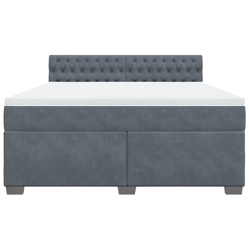 Boxspring met matras fluweel donkergrijs 180x200 cm is nu te koop bij PeponiXL, paradijselijk wonen!