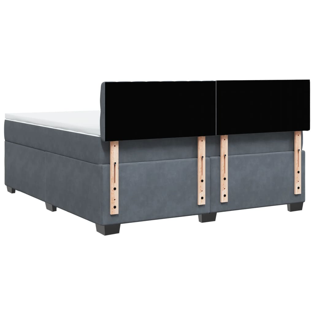 Boxspring met matras fluweel donkergrijs 180x200 cm is nu te koop bij PeponiXL, paradijselijk wonen!