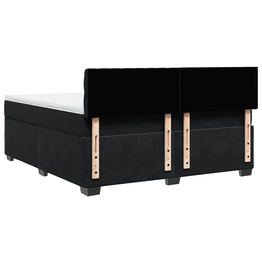 Boxspring met matras fluweel zwart 180x200 cm is nu te koop bij PeponiXL, paradijselijk wonen!