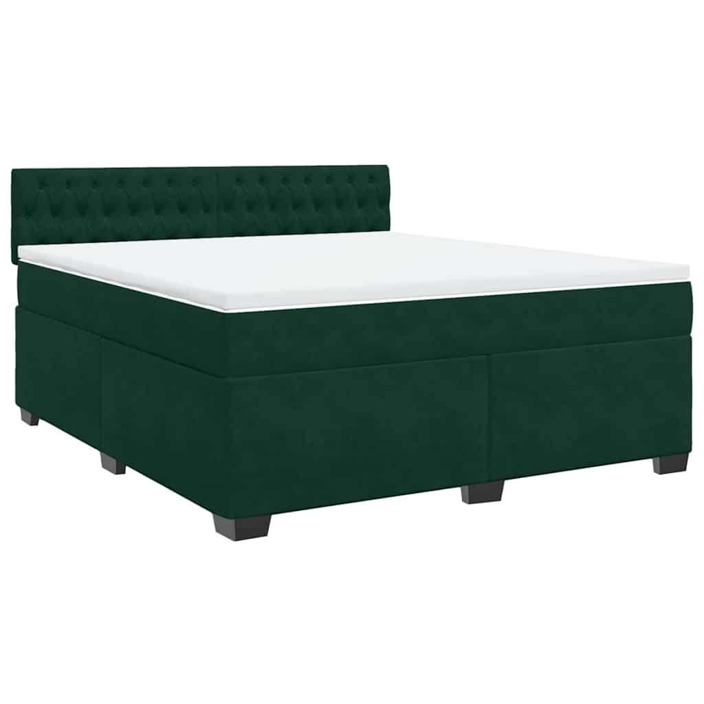Boxspring met matras fluweel donkergroen 180x200 cm is nu te koop bij PeponiXL, paradijselijk wonen!