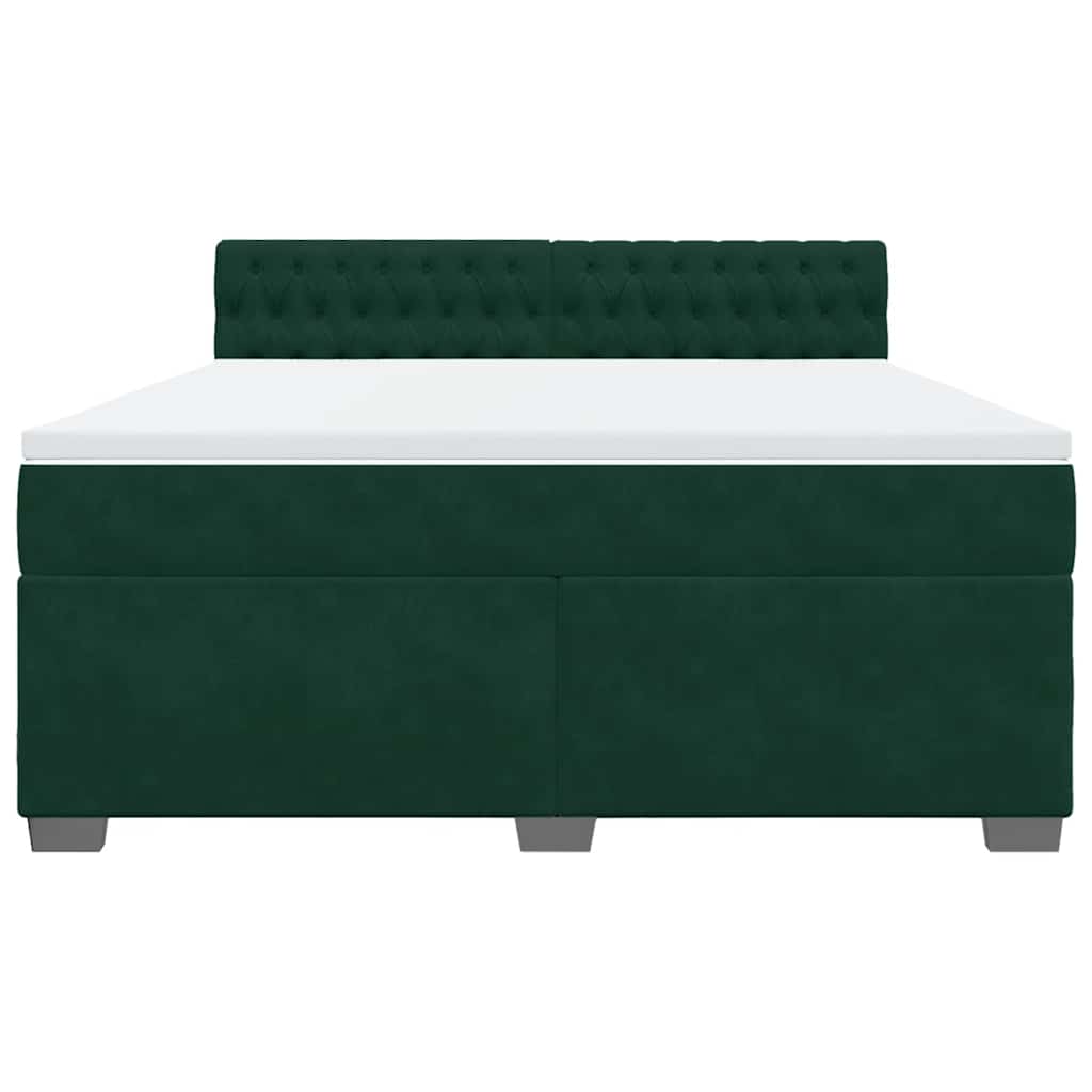 Boxspring met matras fluweel donkergroen 180x200 cm is nu te koop bij PeponiXL, paradijselijk wonen!