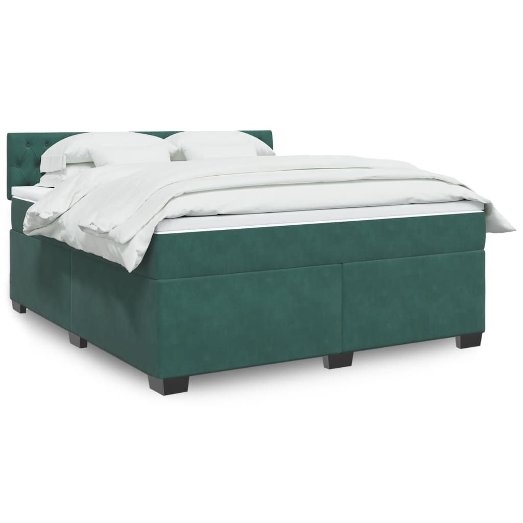 Boxspring met matras fluweel donkergroen 180x200 cm is nu te koop bij PeponiXL, paradijselijk wonen!