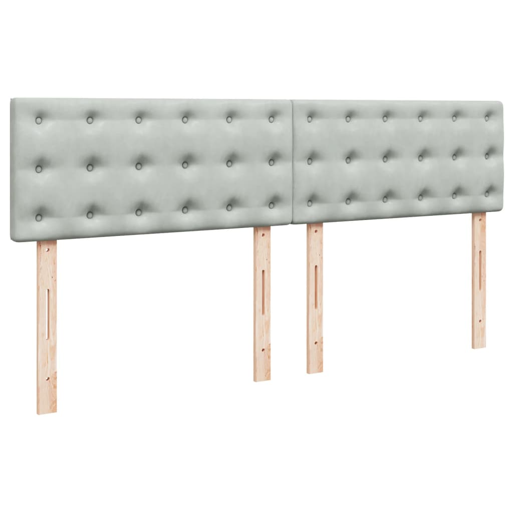 Boxspring met matras fluweel lichtgrijs 180x200 cm is nu te koop bij PeponiXL, paradijselijk wonen!