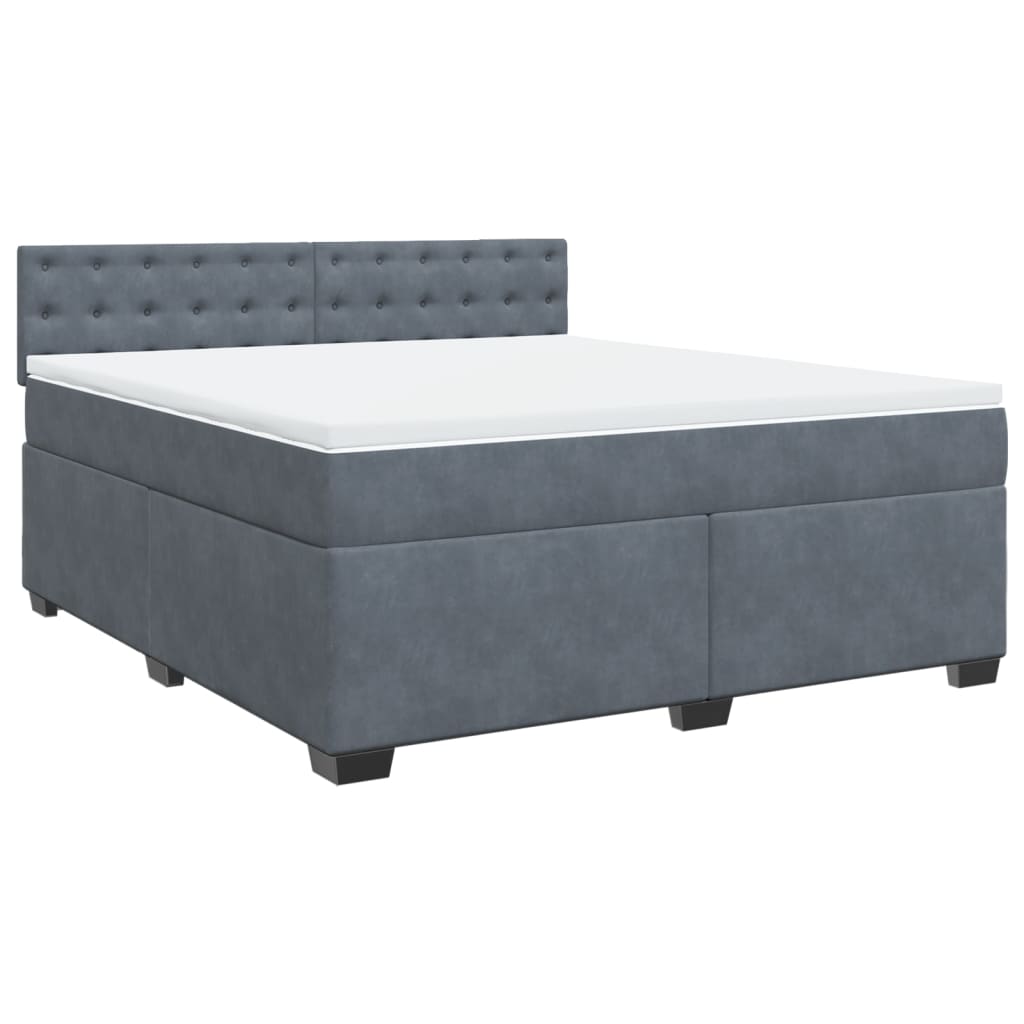 Boxspring met matras fluweel donkergrijs 180x200 cm is nu te koop bij PeponiXL, paradijselijk wonen!