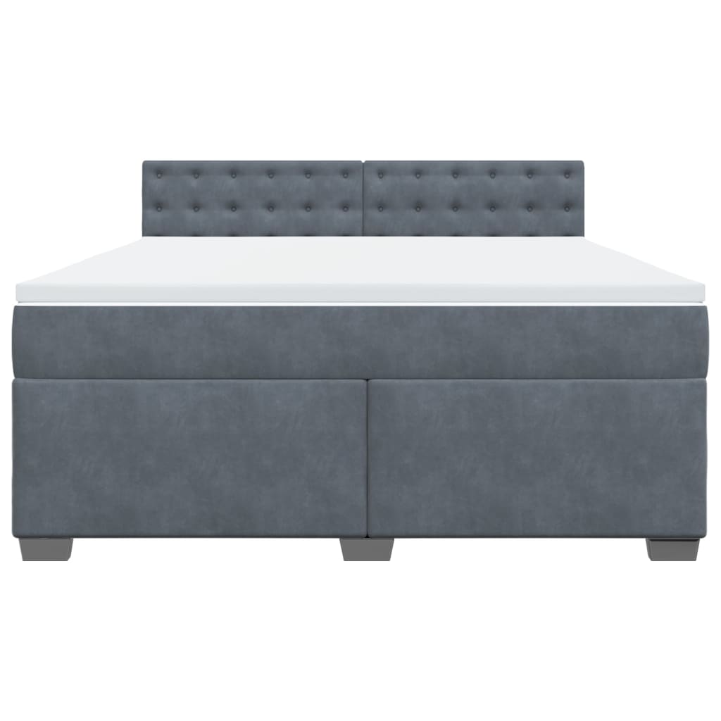 Boxspring met matras fluweel donkergrijs 180x200 cm is nu te koop bij PeponiXL, paradijselijk wonen!
