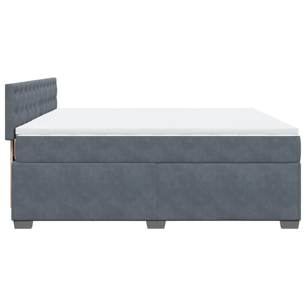 Boxspring met matras fluweel donkergrijs 180x200 cm is nu te koop bij PeponiXL, paradijselijk wonen!
