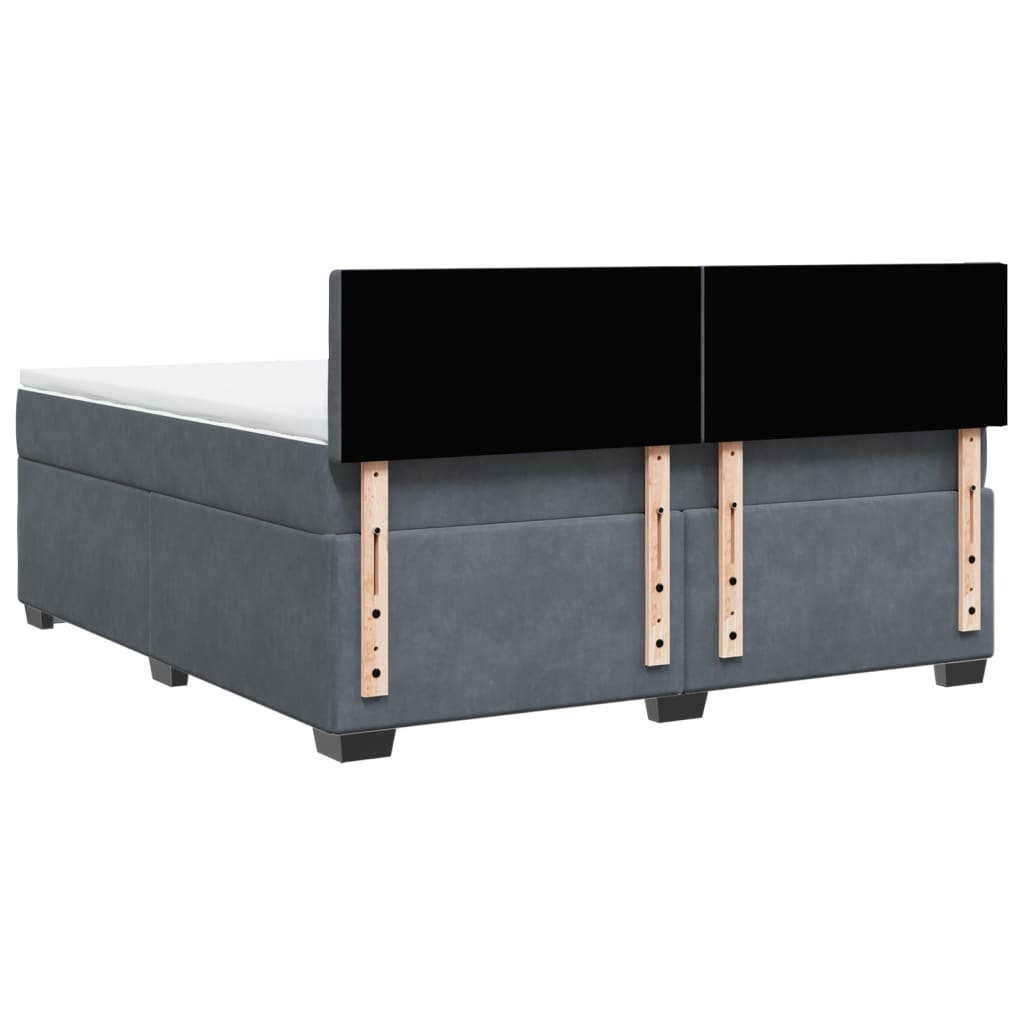 Boxspring met matras fluweel donkergrijs 180x200 cm is nu te koop bij PeponiXL, paradijselijk wonen!