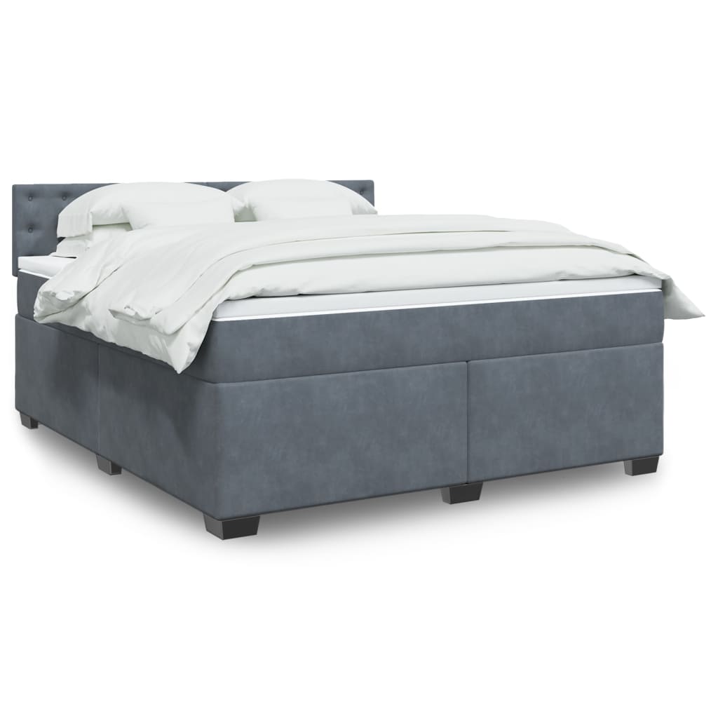 Boxspring met matras fluweel donkergrijs 180x200 cm is nu te koop bij PeponiXL, paradijselijk wonen!