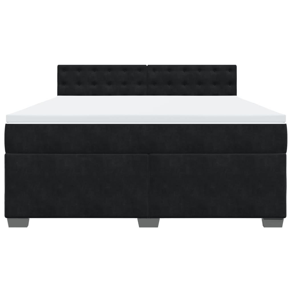 Boxspring met matras fluweel zwart 180x200 cm is nu te koop bij PeponiXL, paradijselijk wonen!