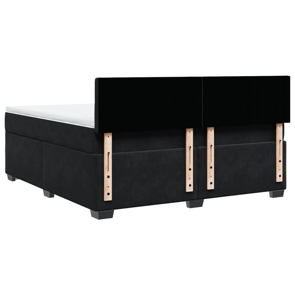 Boxspring met matras fluweel zwart 180x200 cm is nu te koop bij PeponiXL, paradijselijk wonen!