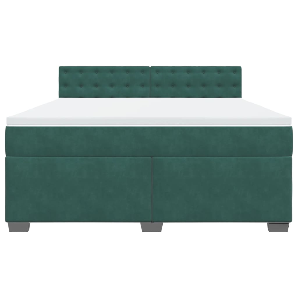 Boxspring met matras fluweel donkergroen 180x200 cm is nu te koop bij PeponiXL, paradijselijk wonen!