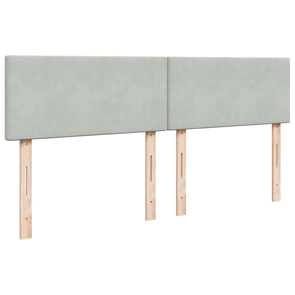 Boxspring met matras fluweel lichtgrijs 200x200 cm is nu te koop bij PeponiXL, paradijselijk wonen!
