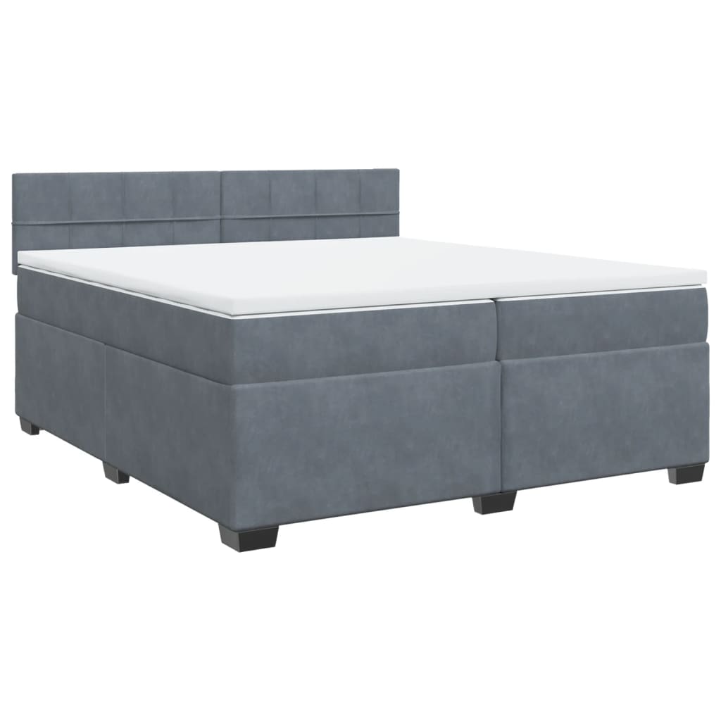 Boxspring met matras fluweel donkergrijs 200x200 cm is nu te koop bij PeponiXL, paradijselijk wonen!