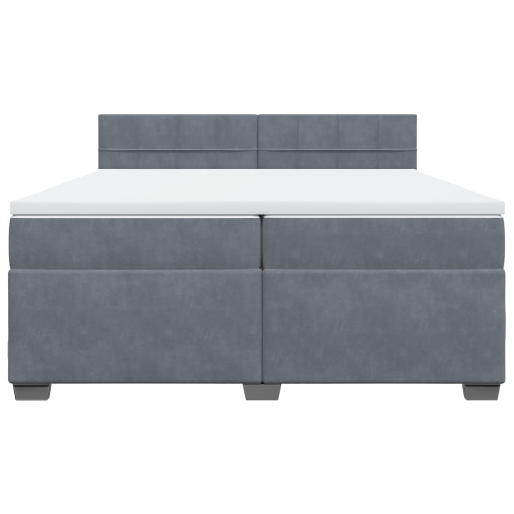 Boxspring met matras fluweel donkergrijs 200x200 cm is nu te koop bij PeponiXL, paradijselijk wonen!