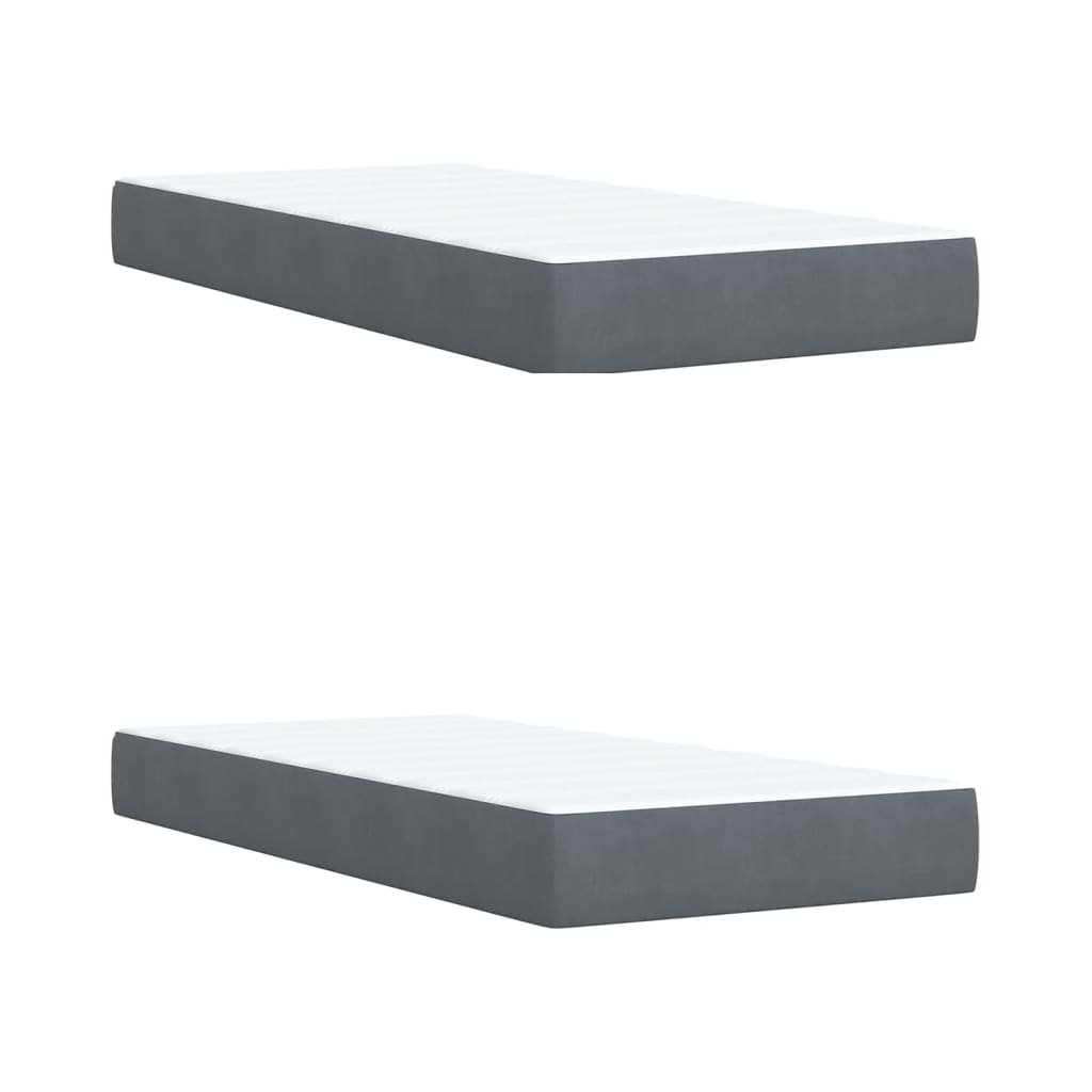 Boxspring met matras fluweel donkergrijs 200x200 cm is nu te koop bij PeponiXL, paradijselijk wonen!