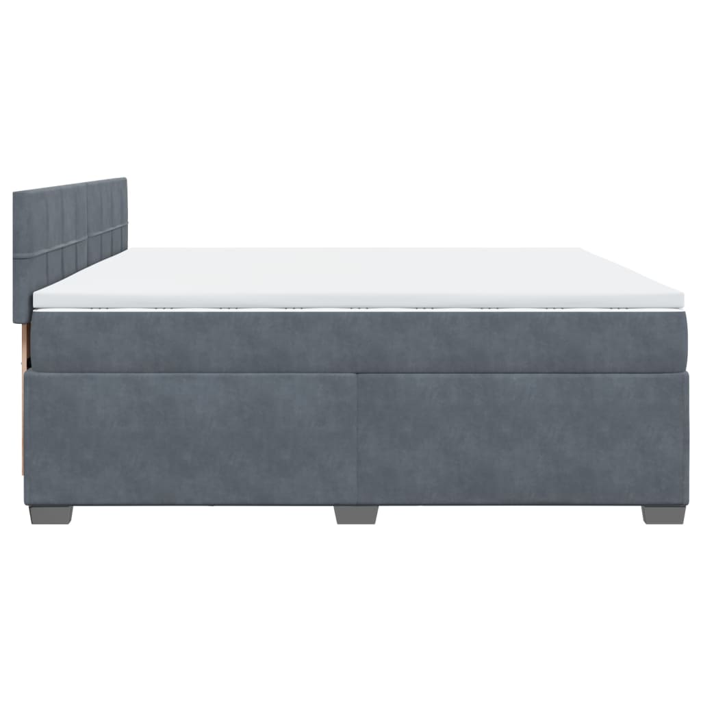 Boxspring met matras fluweel donkergrijs 200x200 cm is nu te koop bij PeponiXL, paradijselijk wonen!
