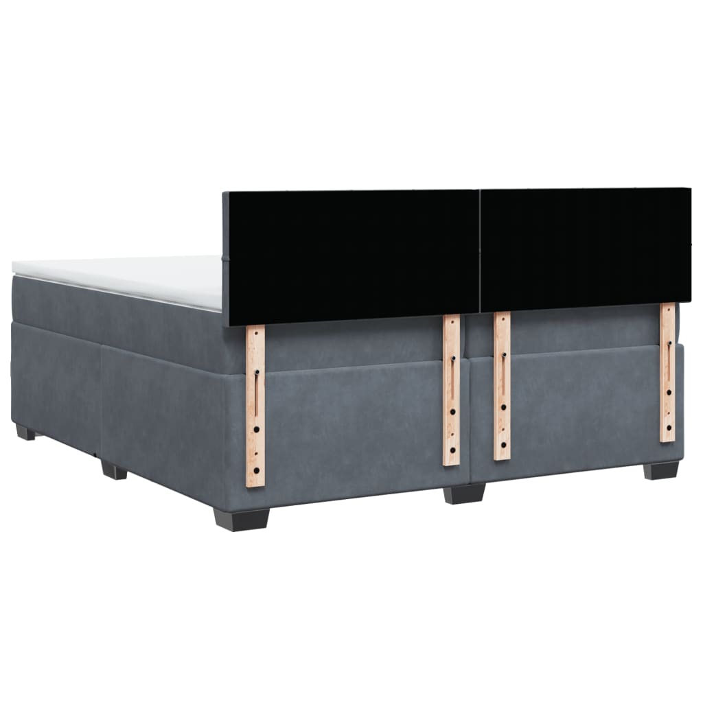 Boxspring met matras fluweel donkergrijs 200x200 cm is nu te koop bij PeponiXL, paradijselijk wonen!
