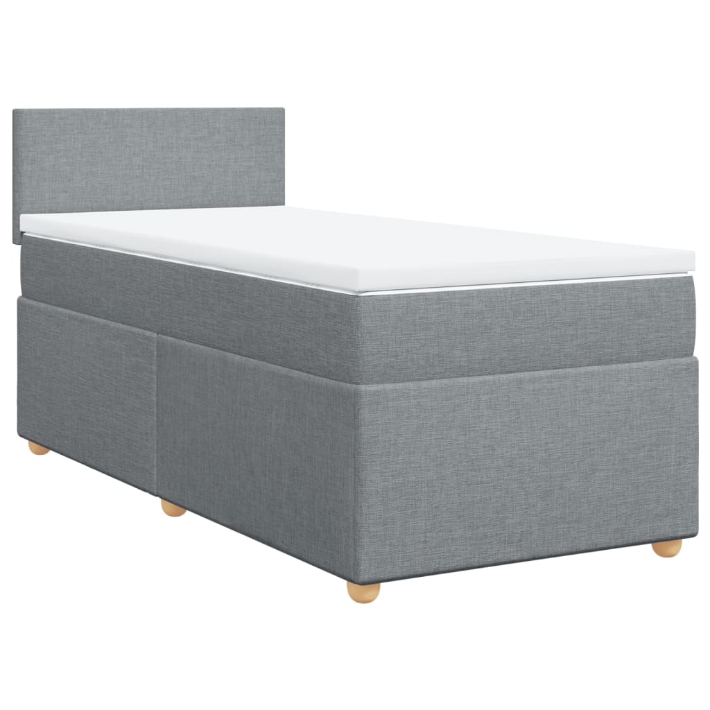 Boxspring met matras stof lichtgrijs 80x200 cm is nu te koop bij PeponiXL, paradijselijk wonen!