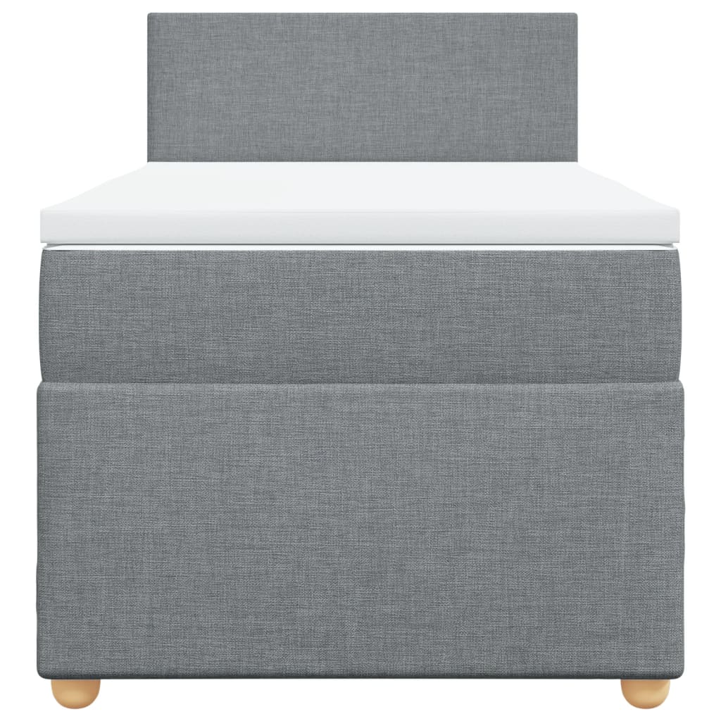 Boxspring met matras stof lichtgrijs 80x200 cm is nu te koop bij PeponiXL, paradijselijk wonen!