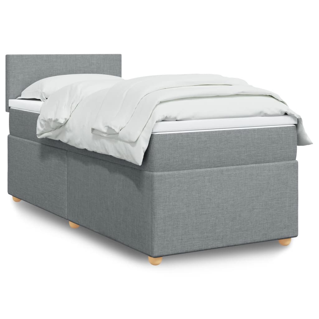 Boxspring met matras stof lichtgrijs 80x200 cm is nu te koop bij PeponiXL, paradijselijk wonen!