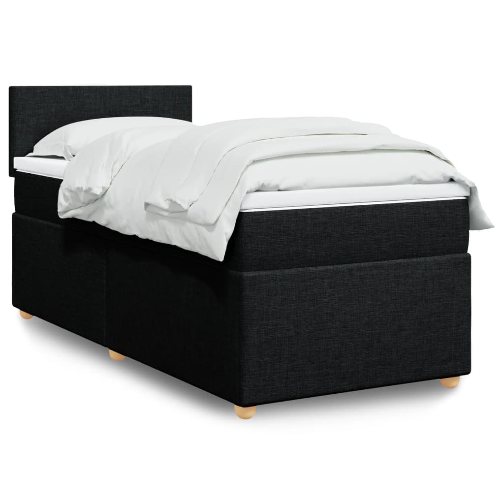 Boxspring met matras stof zwart 80x200 cm is nu te koop bij PeponiXL, paradijselijk wonen!