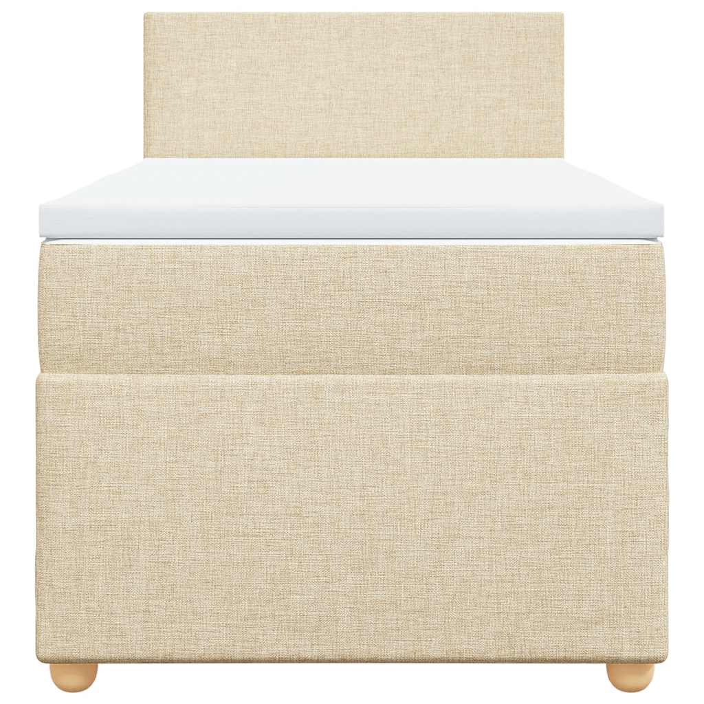 Boxspring met matras stof crèmekleurig 80x200 cm is nu te koop bij PeponiXL, paradijselijk wonen!