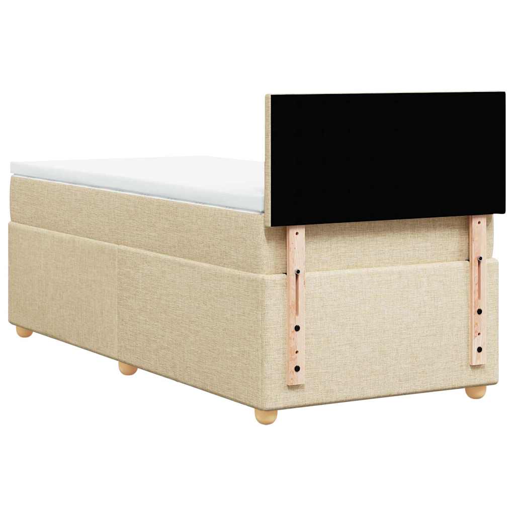 Boxspring met matras stof crèmekleurig 80x200 cm is nu te koop bij PeponiXL, paradijselijk wonen!