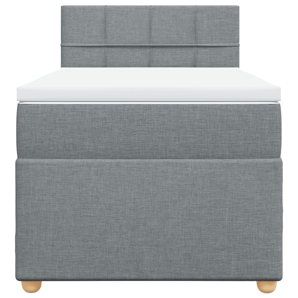 Boxspring met matras stof lichtgrijs 80x200 cm is nu te koop bij PeponiXL, paradijselijk wonen!