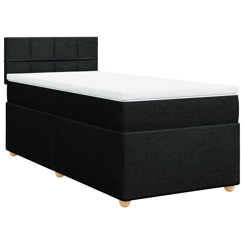 Boxspring met matras stof zwart 80x200 cm is nu te koop bij PeponiXL, paradijselijk wonen!