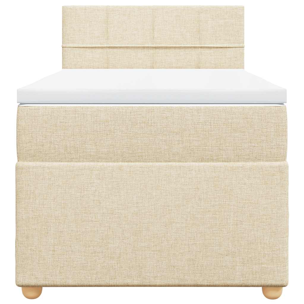 Boxspring met matras stof crèmekleurig 80x200 cm is nu te koop bij PeponiXL, paradijselijk wonen!