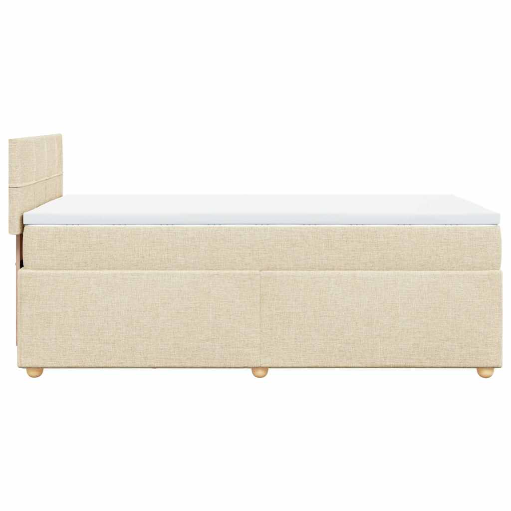Boxspring met matras stof crèmekleurig 80x200 cm is nu te koop bij PeponiXL, paradijselijk wonen!