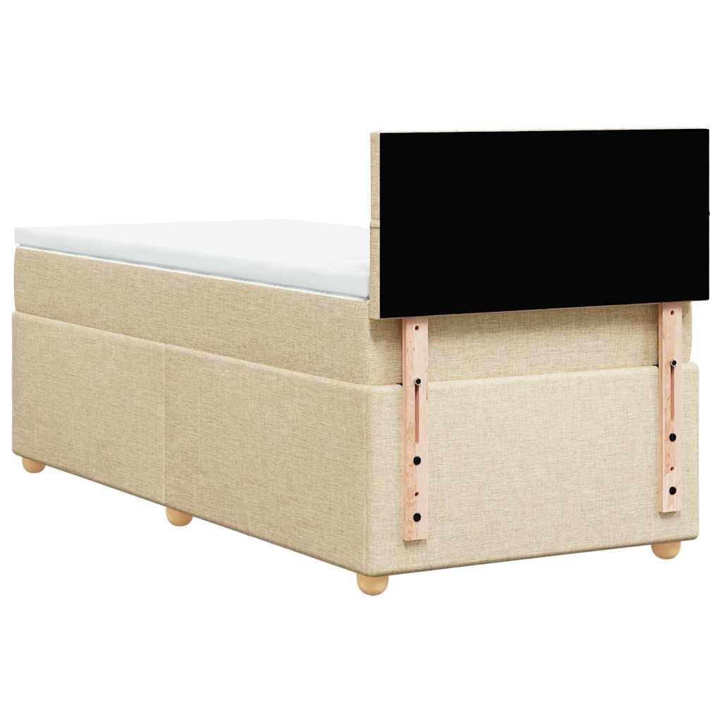 Boxspring met matras stof crèmekleurig 80x200 cm is nu te koop bij PeponiXL, paradijselijk wonen!
