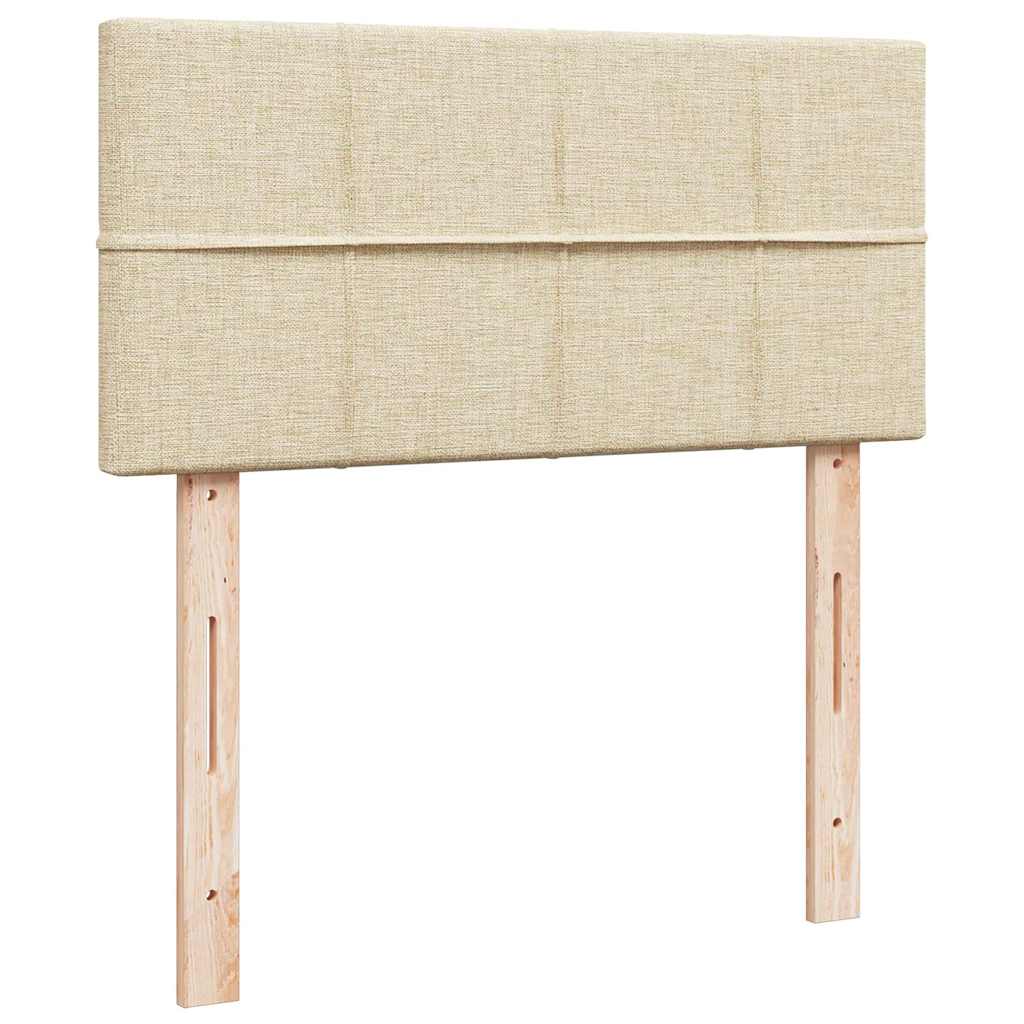 Boxspring met matras stof crèmekleurig 80x200 cm is nu te koop bij PeponiXL, paradijselijk wonen!
