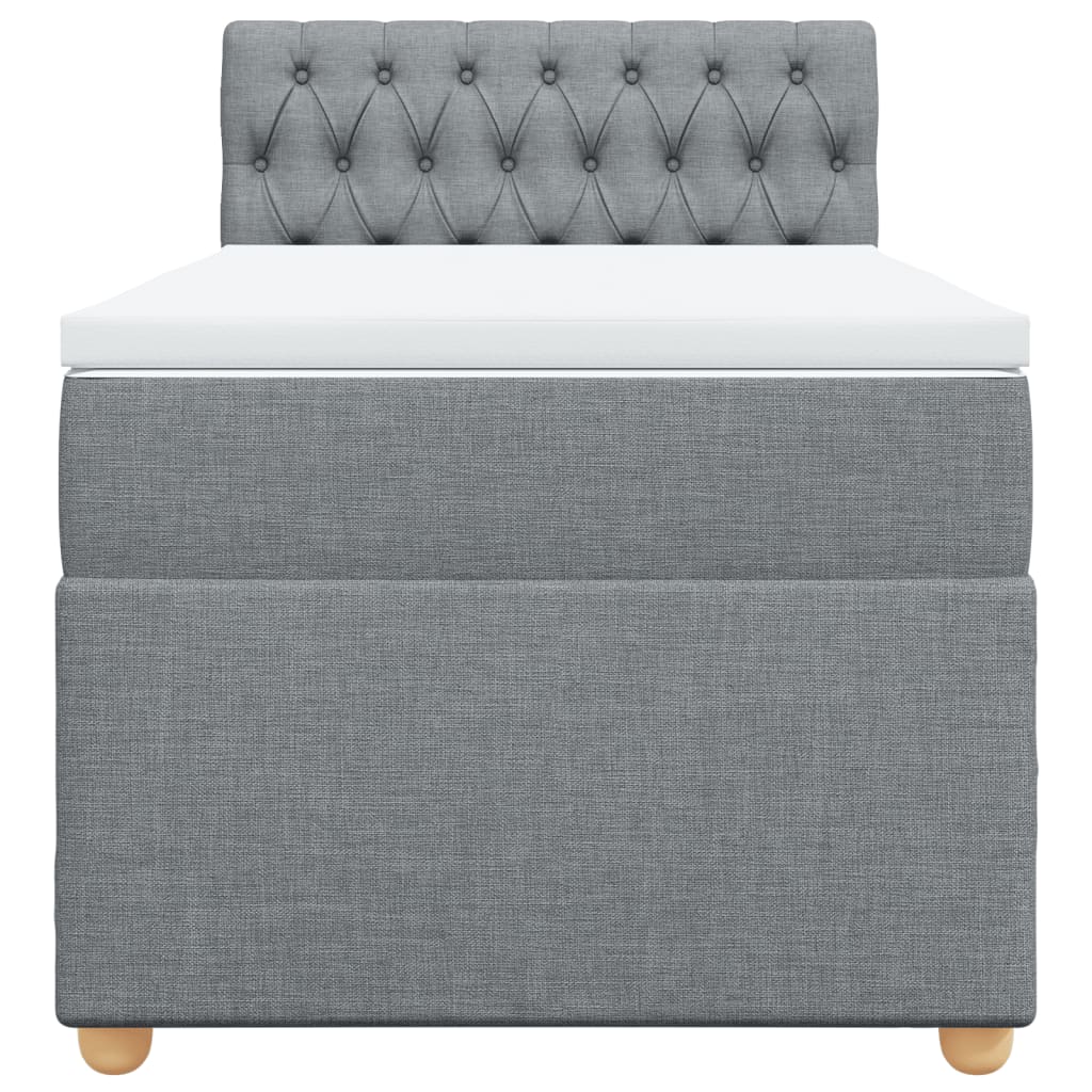Boxspring met matras stof lichtgrijs 80x200 cm is nu te koop bij PeponiXL, paradijselijk wonen!